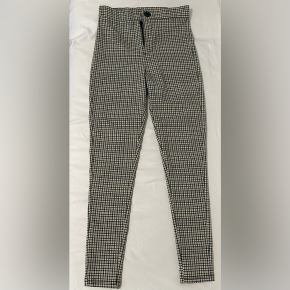 Zara green gingham stretch leggings - Picture 2 of 5
